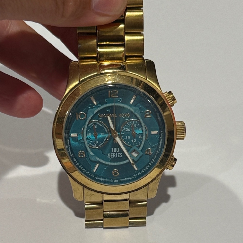 Michael Kors Watch Hunger Stop Gold Watch with Blue Dial